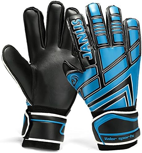 JYH Professional Adult & Youth German Latex Soccer Goalie Goalkeeper Gloves Fingersave With Finger Spines,Strong Grip for The Toughest Saves For Kids and Youth