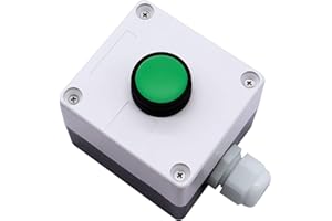 mxuteuk Momentary Push Button Switch Station Box Exit Button Switch ABS Weatherproof for Automatic Gate Openers One Button Exterior Opener LA36-11BN-G-BOX-W