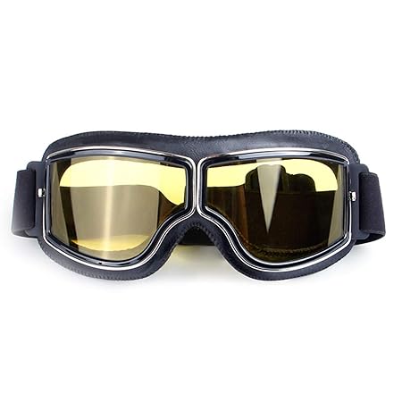 Daesar Nachtfahrbrille Motorrad Winddichte Brille Sport Schwarz Gelb Motorradbrille Entspiegelt