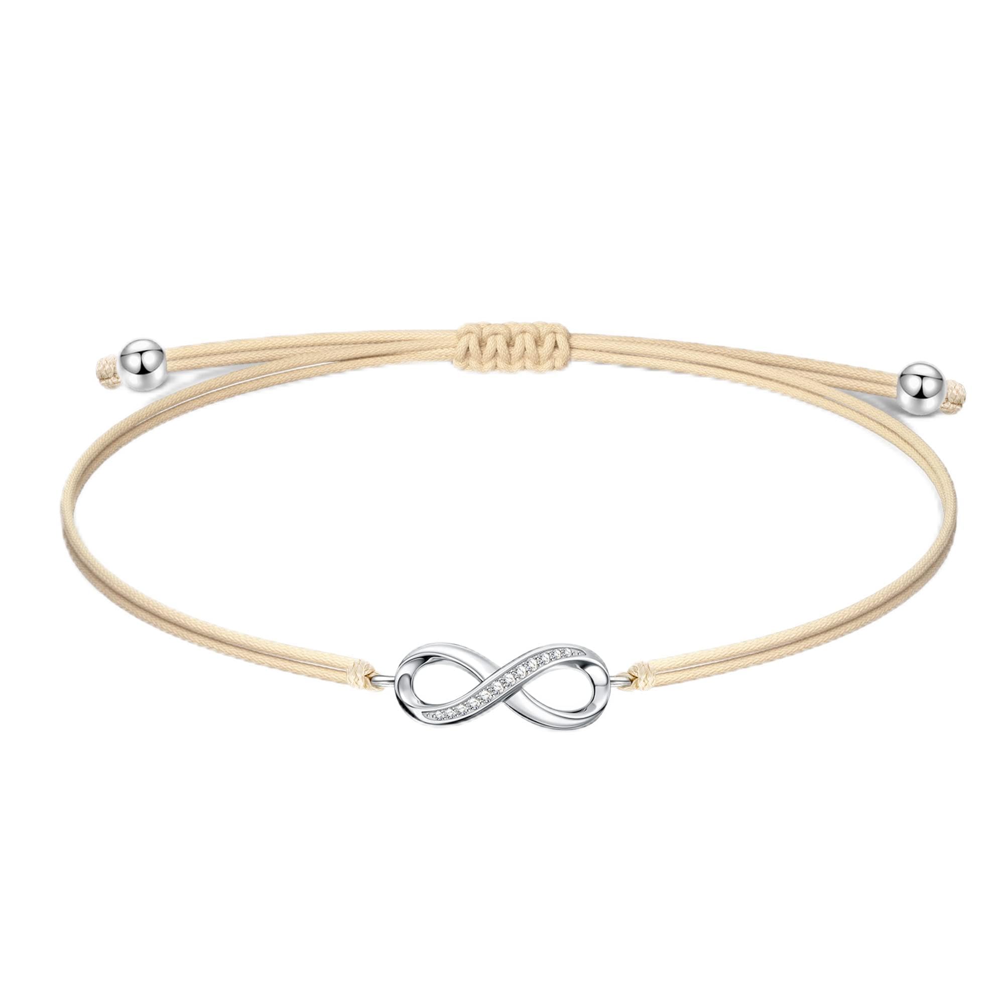 NINAWISH Sterling Silver Bracelet for Women, Friendship Bracelet, Tree of Life Ankle Bracelet, Jewellery Gifts for Women, Friendship Gifts for Girl, with Jewellery Box