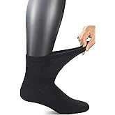 Yomandamor Men's 5 Pack Coolmax Quarter Socks Seamless Diabetic Casual Socks,10-13
