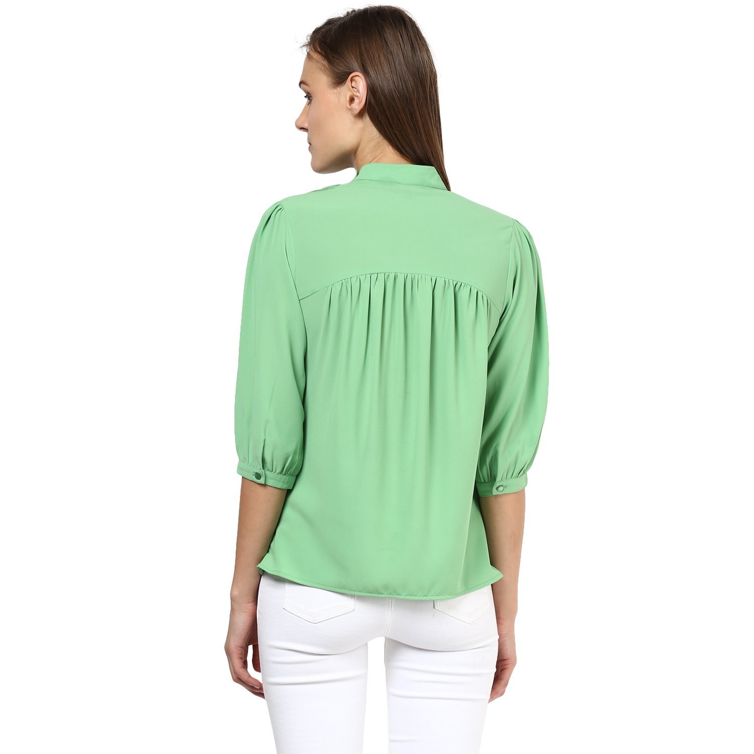 rare women green georgette top (ep1212a)
