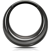 Melighting 16G Septum Ring Hoop Stainless Steel 316L Septum Jewelry Clicker Cartilage Earring Hinged Segment Daith Piercing Jewelry for Women