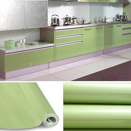 Kinlo Adesivi Carta Per Mobili 06m X 5m Pvc Impermeabile Adesivi Mobili Rinnovato Mobili Da Cucina Verde