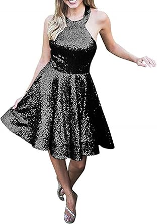 black sequin homecoming dress