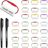HVSWLY 100PCS Waterproof Shoe Name Tags,Water Bottles Labels,Name Tags for Daycare Items,Writable Name Labels for Kids Backpack,Shoes,Travel Luggage,School Supplies,with 2 Markers