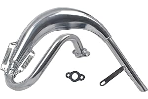 HXGXKBQ Performance Chrome Exhaust Muffler Expansion Chamber Pipe Silencer Gasket for 2 Stroke 50cc 66cc 80cc 100cc Engine Gas Motorized Bicycle Motor Bike