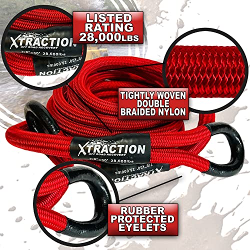 20 Foot Kinetic Rope Nilight Kinetic Recovery Rope - 28,600LBS Breaking Strength, 7/8 X 20ft Snatch Strap For Off-Road Recovery (UTV, ATV, SUV, Truck) Heavy Duty Tow Strap For Truck SUV ATV