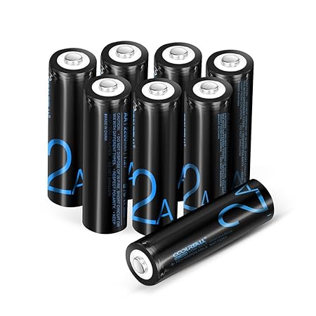 Rechargeable Akku Batterien,Coolreall 8-er Pack Vorgeladener AA NI-Mh Akku (2200 mAh,1.2V) inkl Akku Aufbewahrungsbox