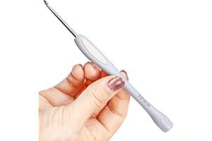 SensePeak Hand Polished Stainless Crochet Hook 3.0mm Single, Ergonomic Stainless Steal Available in 0.6mm-4mm, Small Inline Pointy Crochet Hook for Arthritic Hands