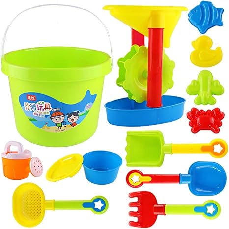 Amazon.com: Juego de juguetes de playa para niños de tamaño grande, de plástico, con caja de arena, para niños, playa, playa, playa, juguetes (color al azar): Everything Else