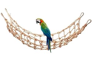 TNFEEON 1PCS Parrots Climbing Net, Medium Large Size Parrots Hemp Rope Hanging Swing Bird Game Cage Toy Accessories