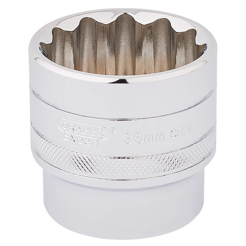 Draper 33594 1/2" Square Drive 12 Point Socket, 36mm Size