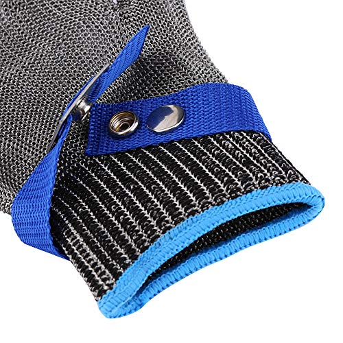 Cut Resistant Gloves, Proof Stab Resistant Stainless Steel Wire Metal Mesh Butcher Cotton Glove, High Performance Level 5 Protection, Food Grade