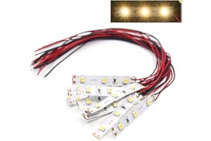 (Warm White) - DD01WM 10pcs Pre Wired White Strip Led Light Self-adhesive Flexible 12V 18V