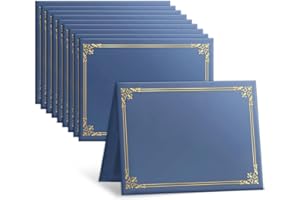 SADOUP 12 Packs Certificate Covers,Navy Blue Cardboard Diploma Cover,Certificate Holders Gold Foil Border,for Letter Size 8.5 x 11 Inch Awards and Certificates