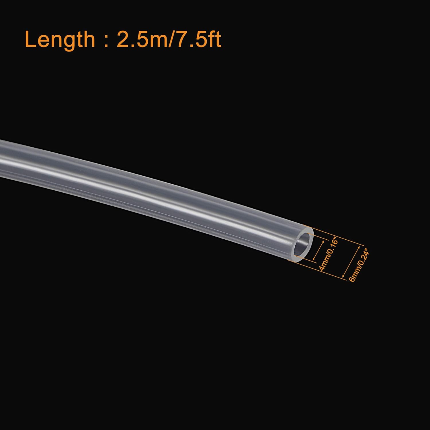 sourcing map Silicone Tubing 4mm ID 6mm(1/4") OD 2.5m Aquarium Pump Air Hose Water Pipe Silicone Rubber Tube Clear with 3pcs Check Valves - Image 5