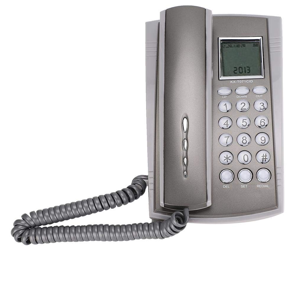 Yunir Landline Telephone, Wall Mount Desktop Corded Telephone Mute Caller ID Phone for Home Office Hotel