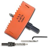 VIKITON 4 inch Hole Saw for Wood, Metal, Plastic &amp; Drywall, with Arbor | 102mm Bi-Metal Hole Saw Cutter, Fast Chip Removal, Smooth Clean Cuts, Heavy-Duty yet Lightweight &amp; Handy