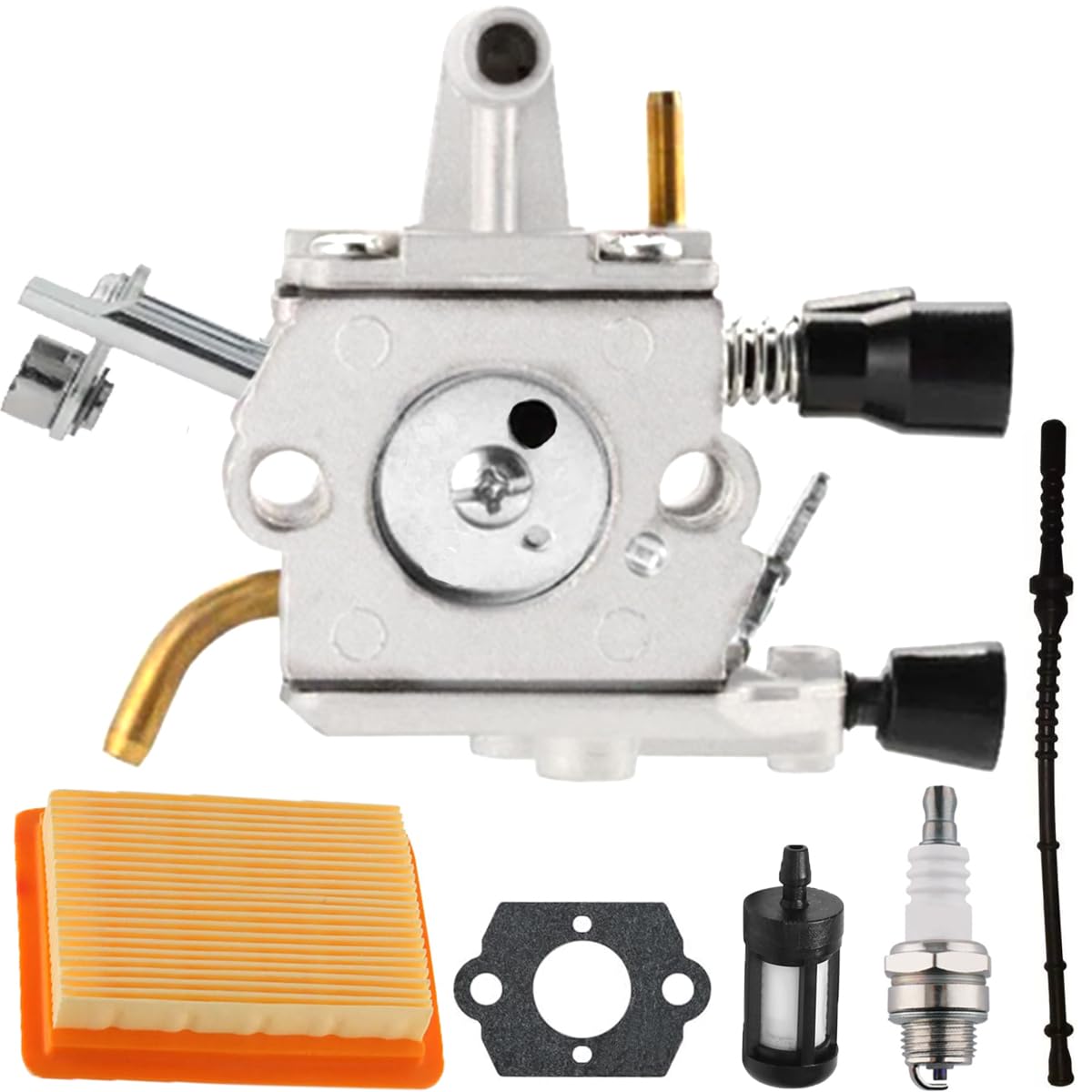 ZAMDOE Carburetor Fits for STIHL FS400 FS450 FS480 SP400 SP450 String Trimmer Lawn Mower Carb Part 4128 120 0607, C1Q-S34H, 4128-120-0651, 4128 120 0602, with Air Filter, Spark Plug