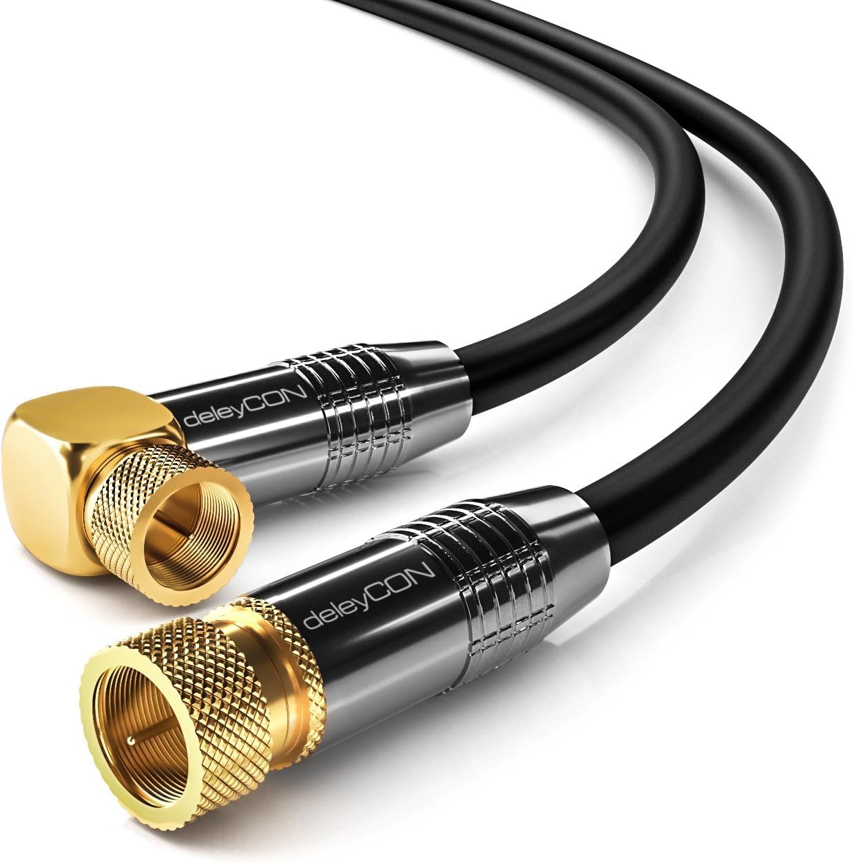 deleyCON SAT Cable - 90°/Straight - Gold Plated