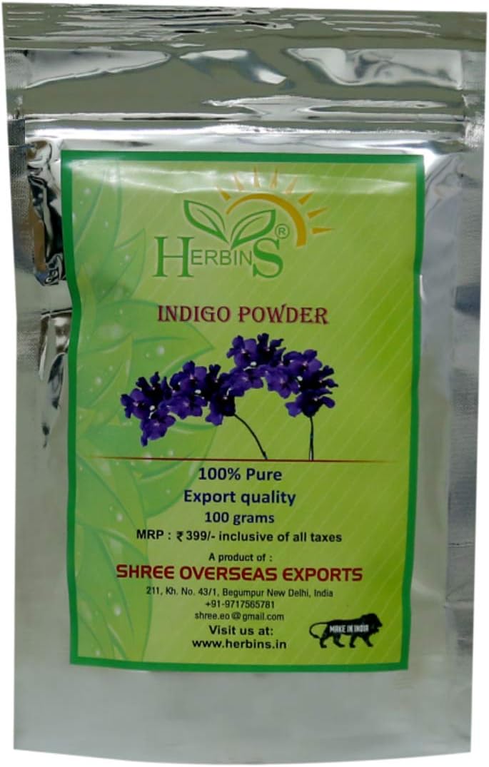Herbins indigo powder for hair growth natural herbal hair color for men & women-100g