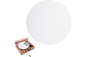 INNOHHUSTLE Turntable Slipmat, 12-inch Record Player Mat White Felt Turntable Mat Anti-Slip & Anti-Static Record Player Protective Slipmat Vinyl Records Pad Accessory for Home Records Players