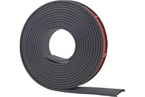 PENCK Countertop Edge Trim 1'' x 16.4ft, U-Shape Plywood Edge Banding, Self Adhesive Veneer Wood Trim Molding, TPE Flexible Furniture Desk Edge Protector for Cabinet Repair, Black