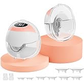 Wearable Electric Breast Pump 2-Pack, 320mmHg, 3 Modes, 15 Levels, Pink | Free Breast Pump with 5 flange sizes, quiet pumping, leak-resistant seals, and 180ml cups for work, travel, and home