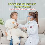 LOYO Kids Doctor Role Play Costume Lab Coat Scrubs Stethoscope Mask view 5