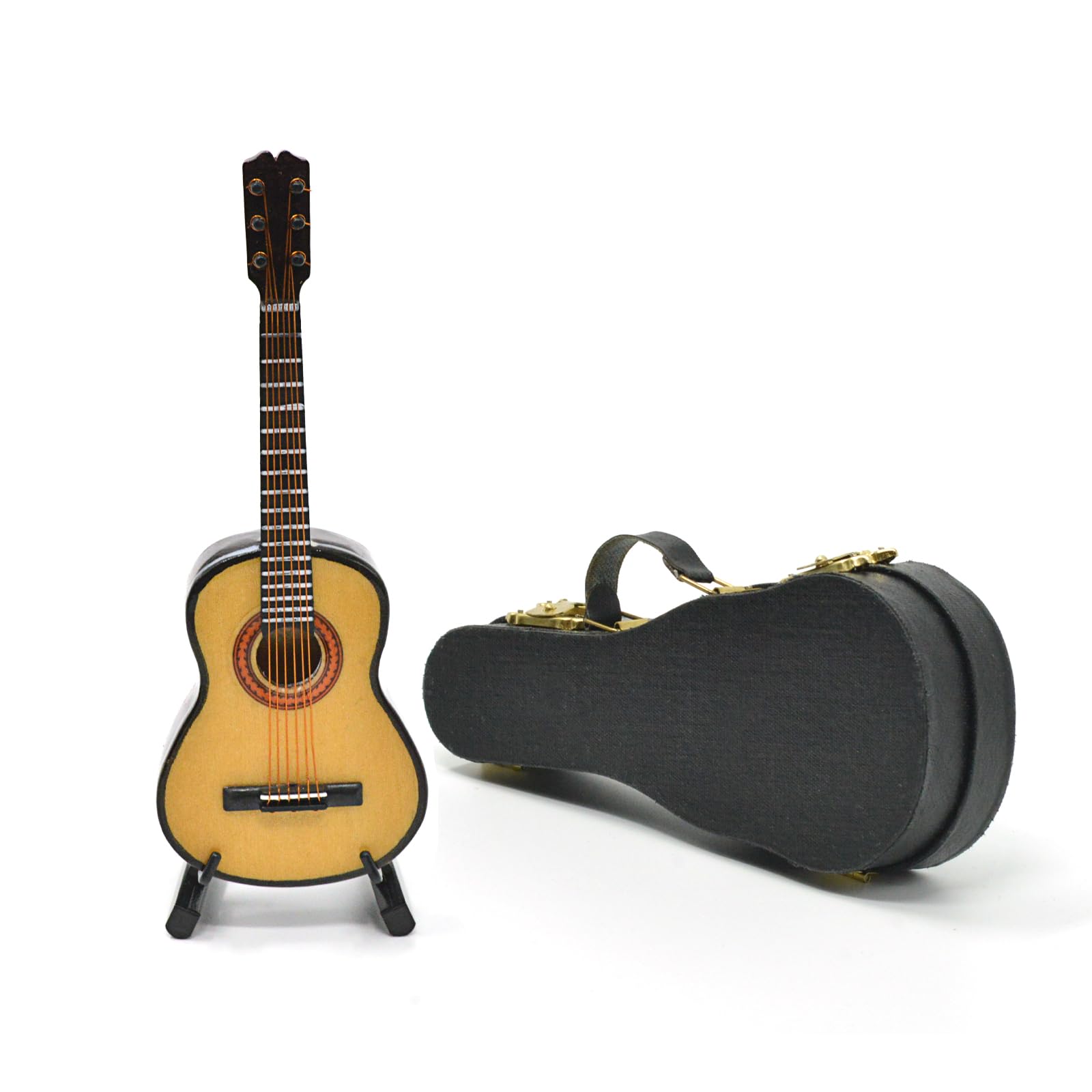 Musiin Miniature Guitar with Stand and Case, 13cm Mini 6 Strings Classic Guitar, Home Music Studio Desk Shelf Decoration, Gift for Guitar Lovers(Classic)