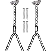 BeneLabel Heavy Duty Porch Swing Chain Kit with Silent Hangers, Hammock Chair Hardware for Indoor/Outdoor Hanging Chairs, Punching Bags and More, Easy Installation, Rustproof, 1000LB Capacity, 81"