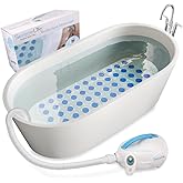 SereneLife Portable Spa Bubble Bath Massager - Thermal Spa Waterproof Non-slip Mat with Suction Cup Bottom, Motorized Air Pum