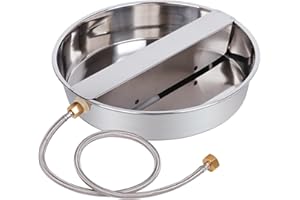 KHEARPSL Automatic Dog Water Bowl Dispenser Large Breed Outdoor Stainless Steel Pet Waterer with Float Valve Auto Fill Dog Waterer for Large Dogs Cats Chicken Livestock