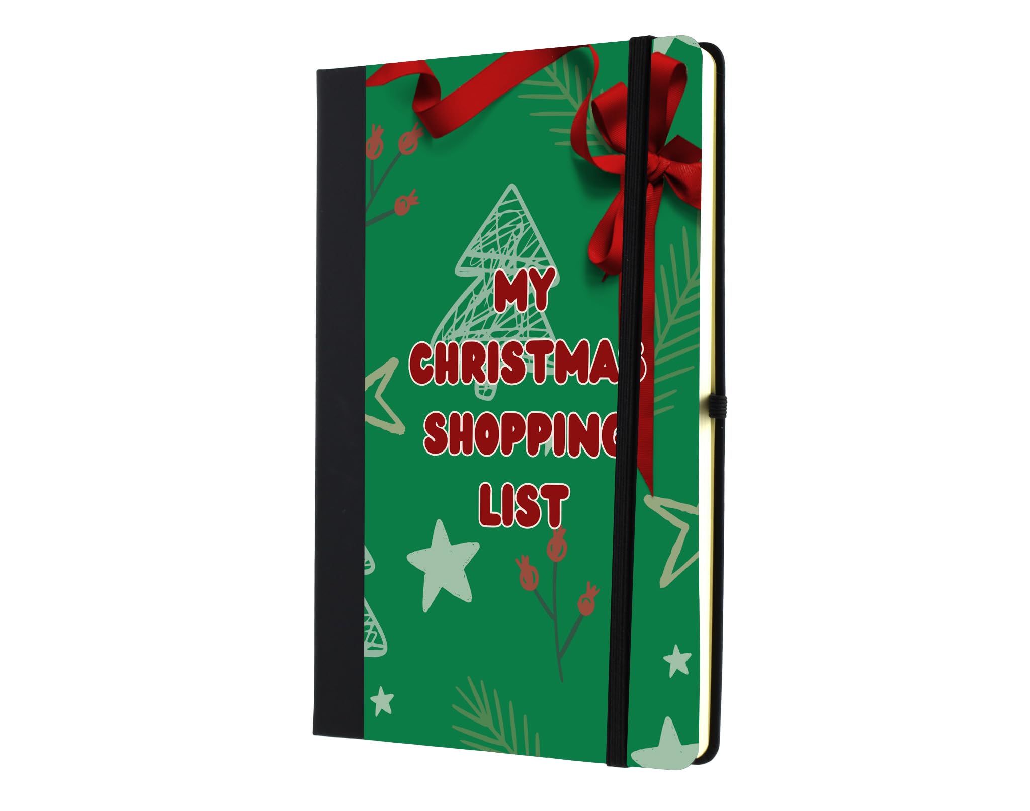 'My Christmas Shopping List' A5 Sized Lined Paper Scrapbook for Christmas Shopping (note-kf23-shoppinglist)
