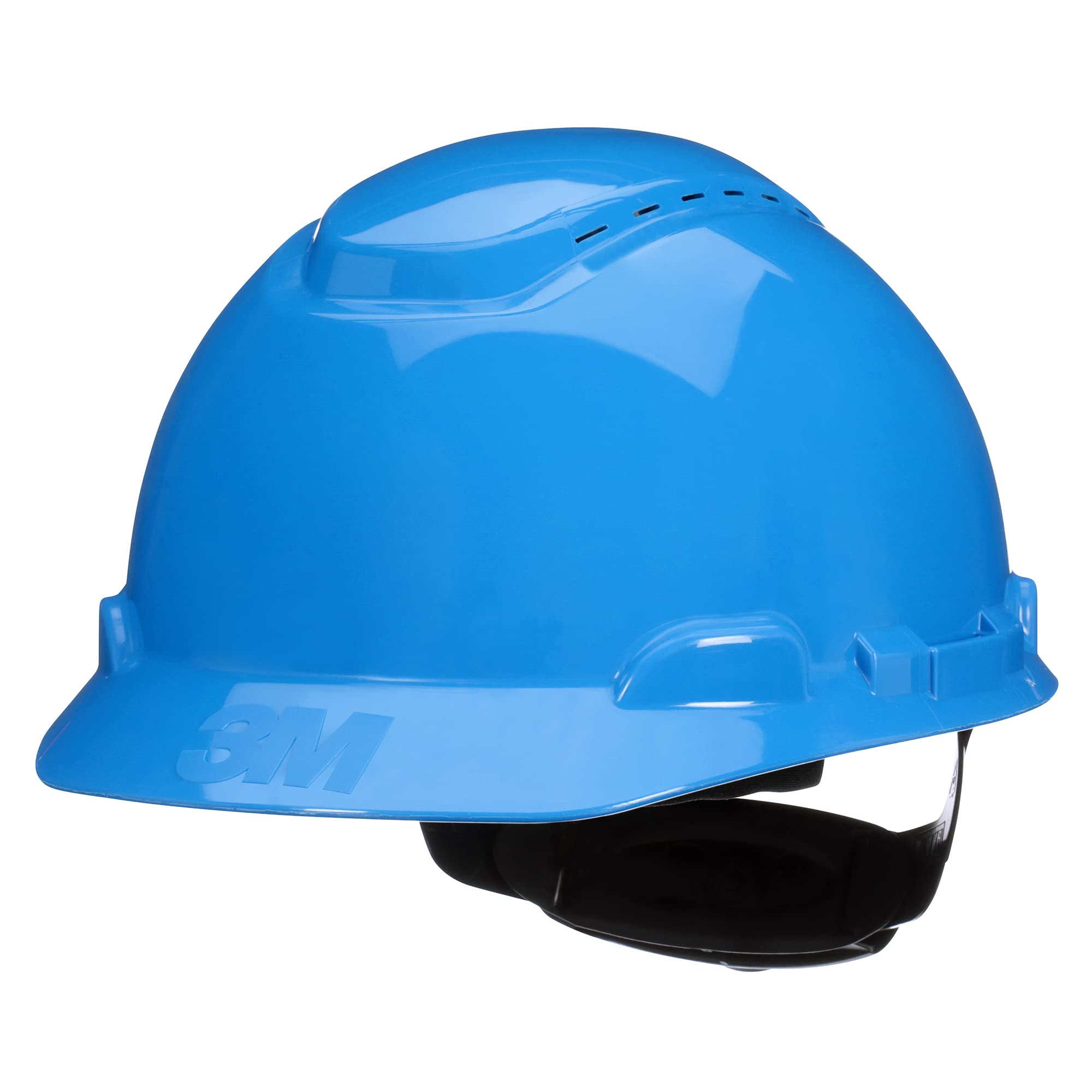 Photo 1 of 3M Hard Hat SecureFit H-703SFV-UV, Blue, Vented Cap Style Safety Helmet with Uvicator Sensor, 4-Point Pressure Diffusion Ratchet Suspension, ANSI Z87.1