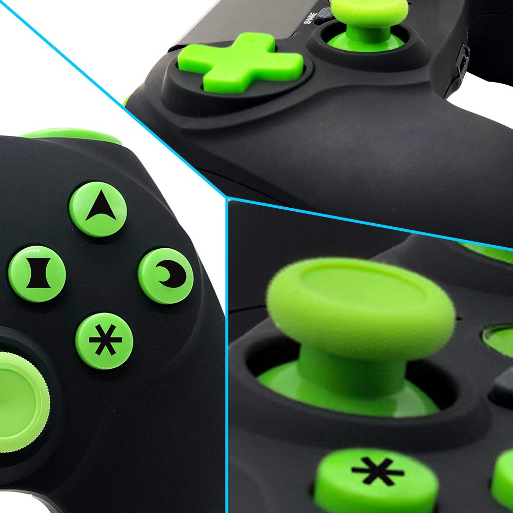 PS4 Controller Wireless Dual Vibration Gamepad for Sony Playstation 4 Pro Gaming Remote Control Support PC (Black-Green)