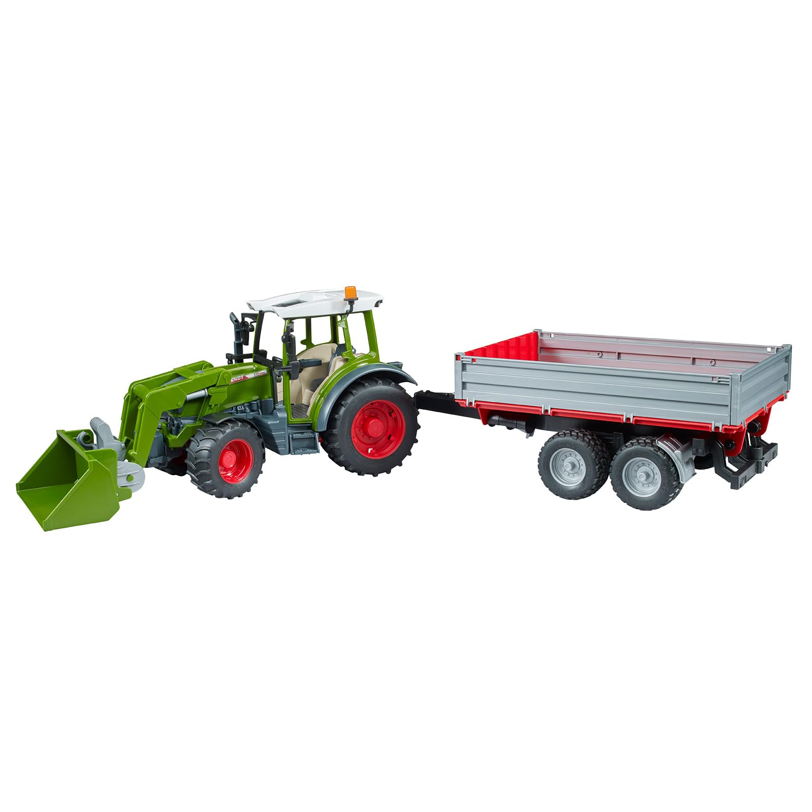 Bruder 02182 - Tracteur Fendt Vario 211 avec chargeur et remorque 1:16 – Les Jouets de la Thiérache Miniatures agricoles