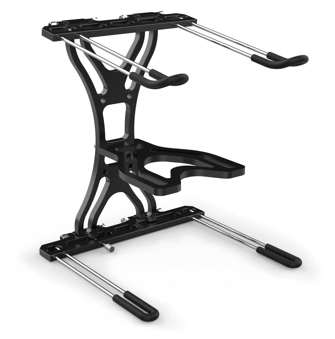 Audibax 10157145 , TOP-10, Laptop DJ Stand, Removable Tray, Black and Grey, Height 27 cm, Folding Structure, Made of Aluminium, Carry Bag Included
