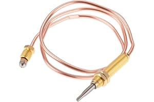 Aupoko Universal Gas Thermocouple, 600 mm Length, M8x1 End Nut and Head Tip Fit for BBQ Grill or Fire Pit Heater or Gas Water
