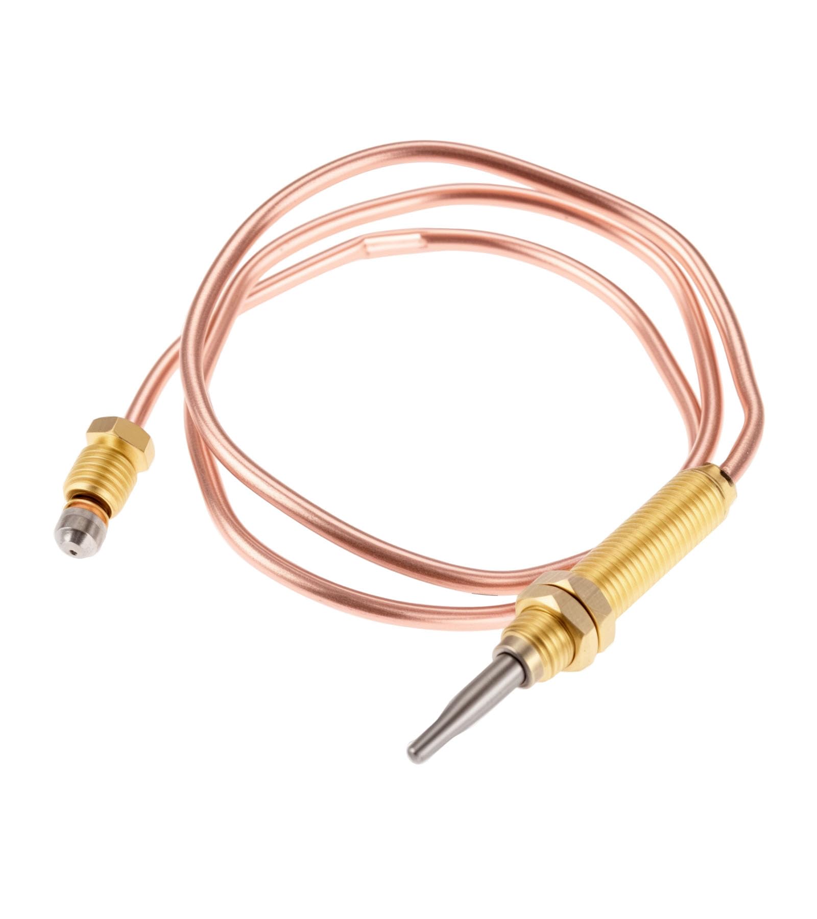 Aupoko 24" Gas Thermocouple Kit, M8x1 Thread Universal Thermocoupler Temperature Sensor Replacement Part for BBQ Grill, Firepit, Fireplace, Heater,Stove (600mm, M8x1)