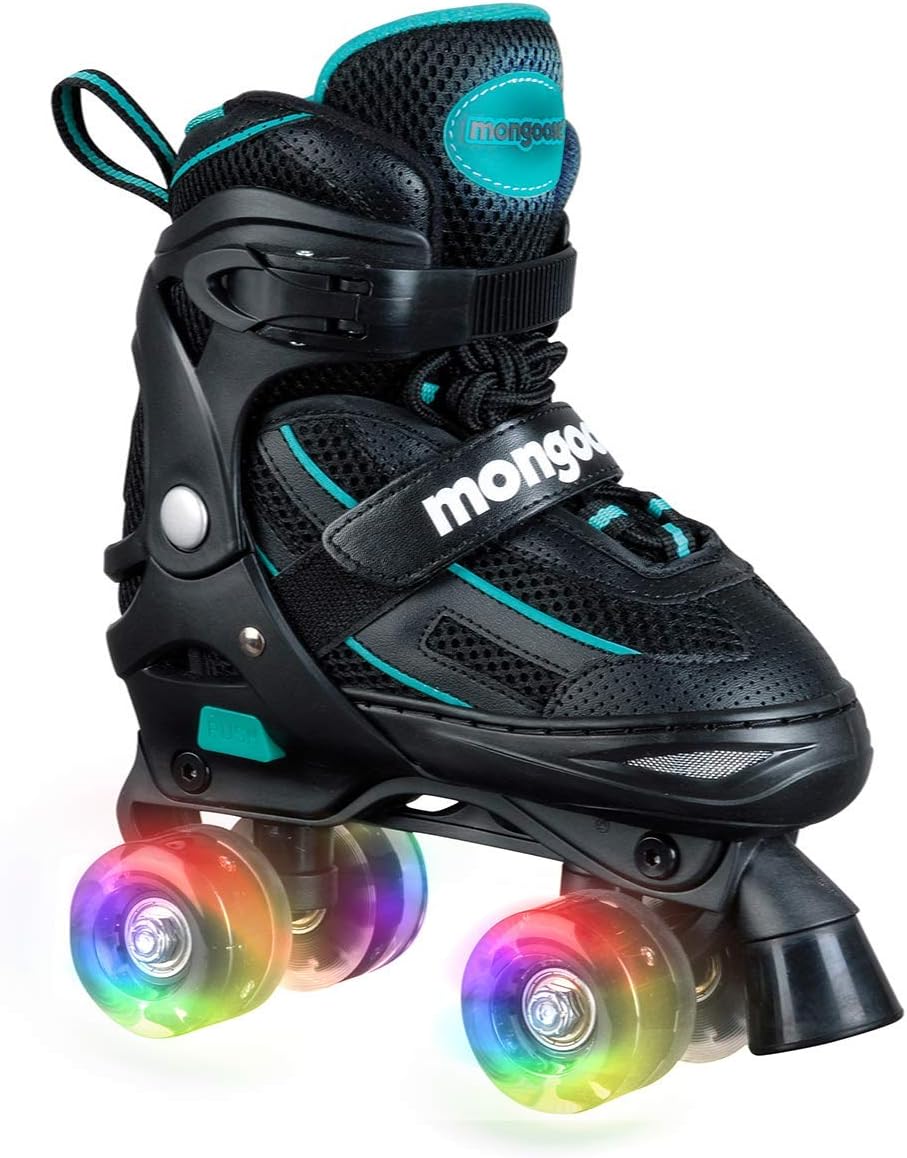Mongoose Adjustable LightUp Quad Roller Skate Sizes 14 Amazon.co.uk