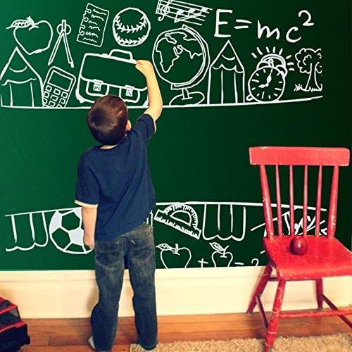 RYS Premium Green Blackboard Vinyl Peel and Stick Self Adhesive Chalkboard Wall Sticker Art Decal Mural Home Decor Measures 45cmx200cm