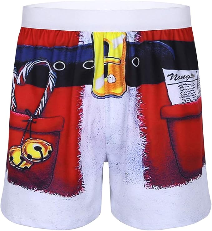 mens christmas pajamas shorts set