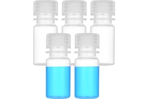 LZHNB 0.5oz/15ml Plastic Sample Bottles with caps, Wide Mouth Reagent Bottle with Lids Leak Proof Containers Water Sample Bottles for Laboratories, Travel(5Pcs)