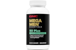 GNC Mega Men 50 Plus One Daily Multivitamin | Supports Prostate Function | Includes Support for Heart, Brain, & Eye Health | 60 Count