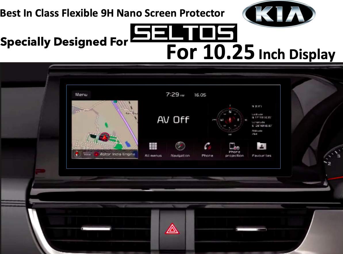 KIA SELTOS Music System Screen Protector 10.25 Inch Unbreakable Nano