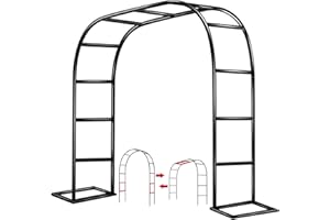 ZANGEROI Garden Arch Trellis for Climbing Plants Outdoor Wedding Arches for Ceremony Black Metal Garden Arbor Indoor Garden Arches for Party Decoration 7.9ft Wide X 6.4ft High