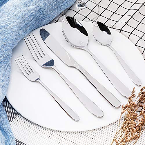 20-Piece Silverware Flatware Cutlery Set Stainless Steel Utensils Service for 4 Include Practical Knife Fork Spoon, Mirror Polished, Dishwasher Safe Briout