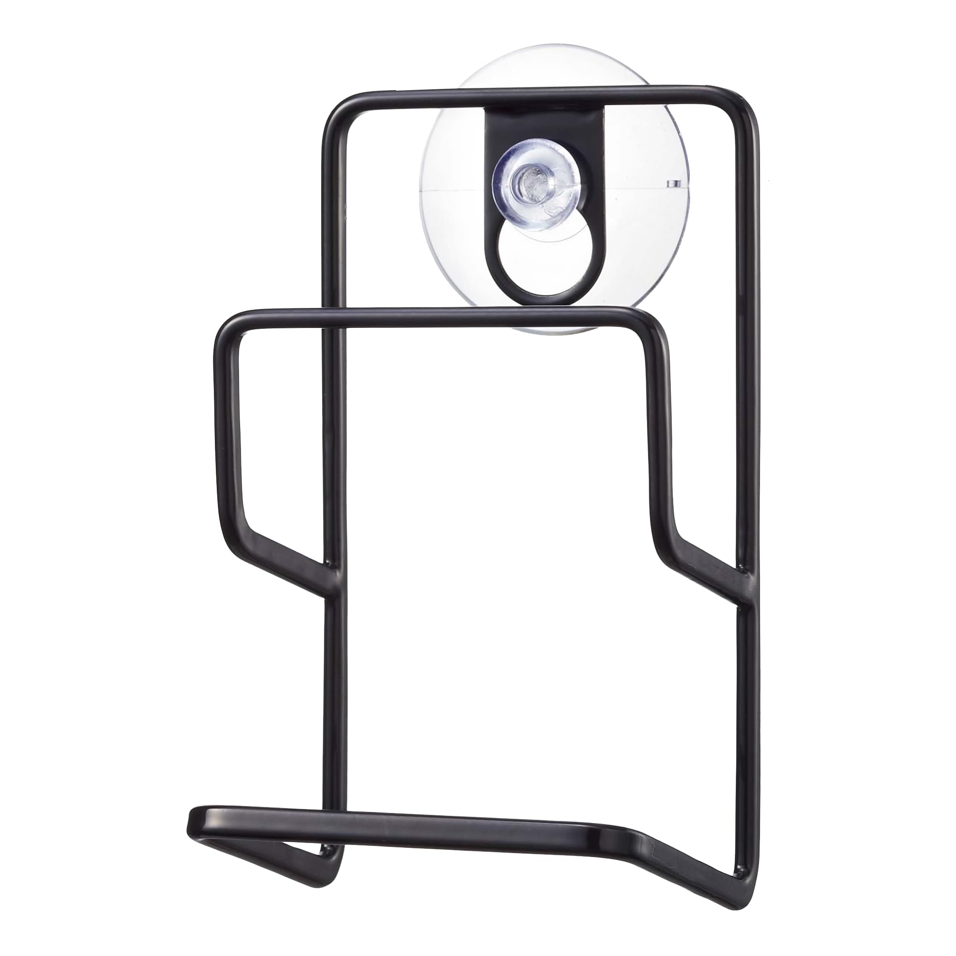 Yamazaki 2265 TOWER Double Sponge Holder with Suction Cup, Black, Steel, Minimalist Design, 7.5 x 6.3 x 12.7 cm (LxWxH)